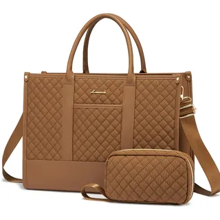 LOVEVOOK Laptoptasche Shopper Damen 15,6 Zoll, Wasserdicht Arbeitstasche Handtasche Groß Schultasche Tasche Aktentasche Lehrertasche, Leder Handbags Notebooktasche für Büro Arbeit Uni