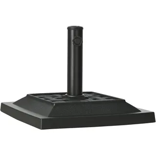 Outsunny Sonnenschirmständer 12 kg Quadratisch Schirmständer Schirmgewicht, Schirmhalter, Ständer für Sonnenschirm 32/38/48mm Rohrdurchmesser, für Balkon, Terasse, Garten, Schwarz