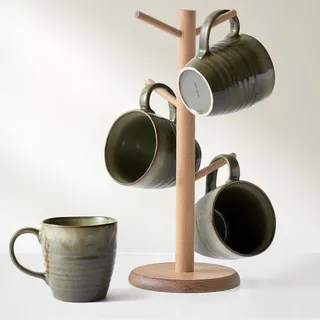 Ava Nord Keramik-Kaffeebecher 4er-Set, 400 ml – Große Steingut Kaffeetassen im modernen skandinavischen Design mit reaktiver Glasur – Für Kaffee & Tee – Spülmaschinen- & Mikrowellengeeignet