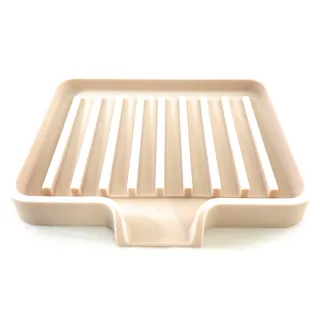 Happitasa Silikon-Seifenschale und Schwammhalter mit Abfluss-Chute, 2 Stück (Sand-Dollar, 13 x 10 cm)