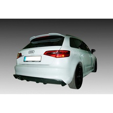 Heckschürzenansatz (Diffuser) kompatibel mit Audi A3 8V Sportback 2012- (Linker Auspuffausparung) (ABS)
