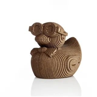 EWA Eco-Wood-Art COINBANK: Duck Einmal zusammengebaut, Wird Dieser 3D-Innenbaukasten zu einem funktionalen Sparschwein mit einem Schlüssel zum Öffnen