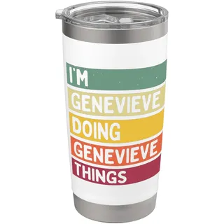 Ich bin Genevieve Ich mache Genevieve Dinge Lustig Personalisiert Doppelwandiger Edelstahl-Thermobecher