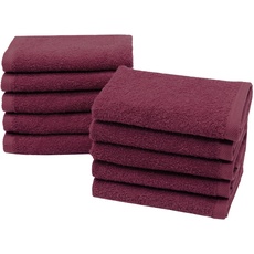 ZOLLNER 10er Set Seiftücher - weiche und saugstarke Waschlappen - waschbar bis 95°C - Baumwolle - 30x30 cm in brombeer