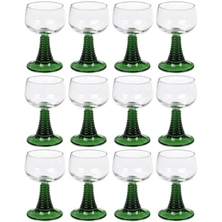 Arcoroc 01382 Weinrömer Römerglas mit grünem Fuß, 250ml, Stück:12 Stück