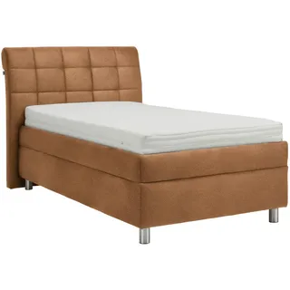 Esposa Polsterbett , Cognac , Textil , Birke , Schichtholz , H3 , Höhe ca. 19 cm , 100x200 cm , Über- und Sondergrößen erhältlich, Bezug abnehmbar/waschbar, Ober- und Unterseite versteppt, wendbar, atmungsaktiv,Über- und Sondergrößen erhältlich, Bettkasten, gepolstertes Kopfteil, Stoffauswahl, in verschiedenen Größen erhältlich,Federholzleisten verleimt, Federleisten mit Duokappen, verstellbar , Schlafzimmer, Betten, Polsterbetten