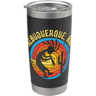 Albuquerque NM, südwestliches Retro-Design im Distressed-Stil Doppelwandiger Edelstahl-Thermobecher