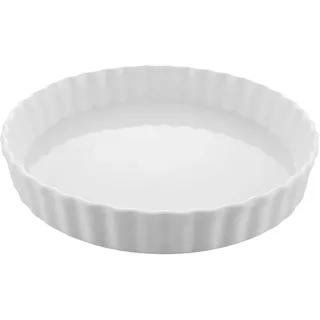 LDXDRU Quicheform Keramik 26cm, Antihaftbeschichtete Tortenboden Backform, Tarteform Keramik, Tartelette Förmchen Rund für Obstkuchenform, Tarte, Quiche (Weiß)