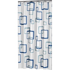 Sealskin Textil Duschvorhang Retro, Farbe: Blau, B x H: 180 x 200 cm