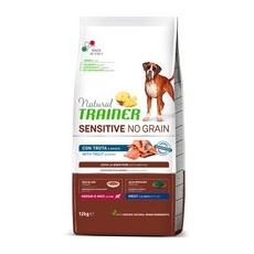12kg Păstrăv și cartofi Sensitive Medium/Maxi Natural Trainer