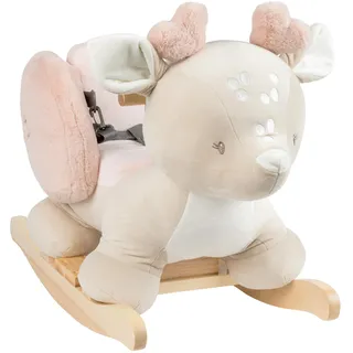 Nattou Schaukeltier, Hirschkuh, Inkl. Sicherheitsgurt, Fröhliches Hin- und Herschaukeln, 100% Polyester, FanFan, Beige