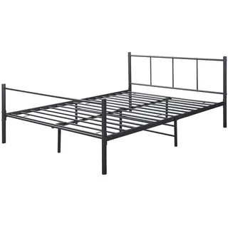 [en.casa] Metallbett Laos 140x200 cm Schwarz Metall - Schwarz