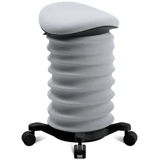 Topstar Sitness 4D mit Rollen - AGR-Zertifiziert Dynamischer Sitzhocker schwarz - grau Stoff HI8, ergonomischer Bürohocker - höhenverstellbar - stärkt den Rücken - entlastet die Bandscheiben