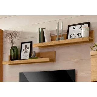 Home Affaire Wandregal »Ribe,2er Set,teilmassiv, Breite: je 90 cm«, (Set, 2 St.), Ablageflächen Massivholz, braun