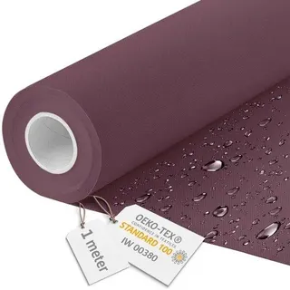 DreamRoots Canvas Wasserdicht – Möbelstoff als Meterware, 160 cm breit – Wasserabweisender Stoff, 220 g/m2, 600D – Wasserdichter Markisenstoff als Meterware, Farbe Pflaume, 1 m