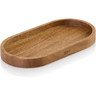 AdHoc ST41 Untersetzer für Diverse Pfeffermühlen oder Salzmühlen POSTO | Menage-Tablett auch für Kerzen, zum Servieren von Kaffee, Tee, Milch & Zucker UVM. | Akazienholz 16cm x 8,5cm