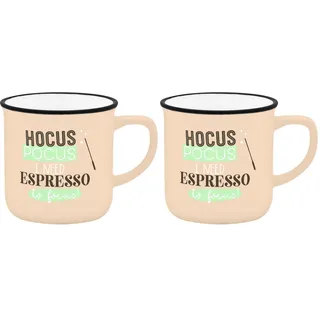 Sheepworld Espressobecher Motiv Hocuspocus | Mini-Tasse aus Porzellan, 10 cl, Tässchen mit Geschenk-Banderole | Geschenk Freunde, Geburtstag | 74747 (Packung mit 2)
