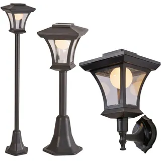NORTHPOINT LED 3in1 Solar Gartenlaterne schwarz Dämmerungssensor 20lm IP44