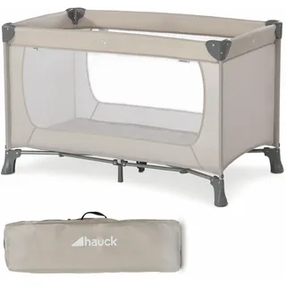 hauck Dream N Play, Beige - Baby & Kinder Reisebett mit Tragetasche ab Geburt bis 15 kg, Schnell & Kompakt Faltbar, Große Netzfenster