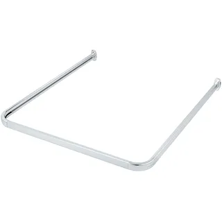 WENKO Winkelstange »Modell Era« Winkelschiene aus Aluminium für Duschvorhänge, inkl. 16 Spezialgleiter, silberfarben