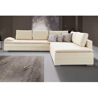 INOSIGN Ecksofa »Night & Day L-Form«, mit Boxspring Bettfunktion 180x200 cm, Dauerschläfer beige