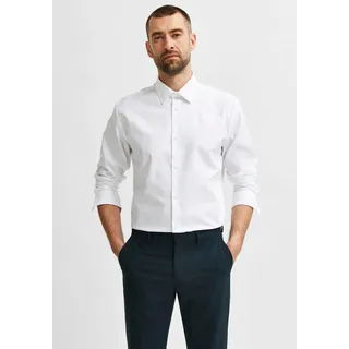 Selected Langarmhemd SELECTED "SLHREGETHAN SHIRT LS CLASSIC NOOS", Herren, Gr. L, N-Gr, weiß (hellweiß), Obermaterial: 100% Baumwolle, unifarben, regular fit, Hemden