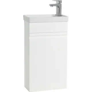 VCM »VCM 2-tlg Set Waschplatz für Gäste WC Gästebad Waschtisch grifflose Drehtüre Badezimmer Set ¿ Sirola M« 2 Stk. tlg., weiß,