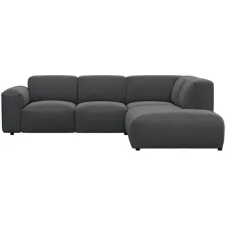 flexlux Eckcouch 100% Polyester 2-Sitzer Grau