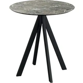 Infinity Terrassentisch Schwarz gestell + Galaxy Marble HPL Ø70 cm - Schwarz