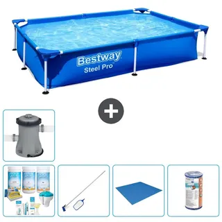 Bestway Steel Pro Rechteckig - 221x150x43 cm - 6-teilig S22064 - Blau