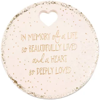 Pavilion Gift Company - In Memory of A Life So Beautifully Live & A Heart So Deeply Loved – 25,4 cm runder wetterfester Gartenstein