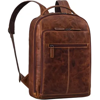 STILORD "Nami Leder Laptop Rucksack 15 Zoll - Eleganter Business Backpack für Damen und Herren - Perfekt für Arbeit, Uni und Reisen - Lederrucksack Groß Echtleder Farbe:Salerno - braun