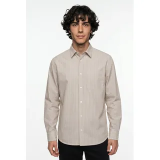 Jack & Jones Langarmhemd "JJECODY POPLIN SHIRT LS SN" mit Streifen Muster, oxford tan