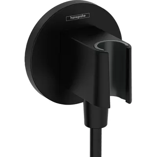 Hansgrohe Wandanschluss mit Duschkopfhalterung FixFit S, Mattschwarz