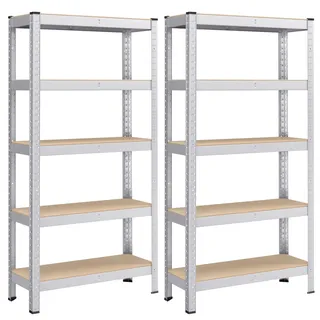 Songmics Schwerlastregal Stahl 30 x 75 x 150 cm silbern
