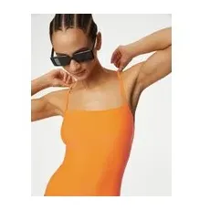 Womens M&S Collection Square Neck Swimsuit - Orange, Orange - 10