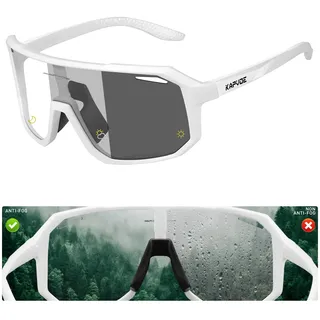 KAPVOE Fahrradbrille Selbsttönend Herren Photochrome MTB Brille Sportbrille Rennrad Brille Damen Sportsonnenbrillen für Radbrille Radfahren Brille Klar Mountainbike Sonnenbrille Laufbrille K62