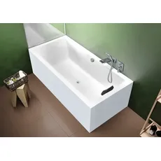 RIHO Lugo Rechteck-Badewanne, Version links, PlugPlay-Variante, 2-Sitzer, weiß, B13, Ausführung: 180x80x47,5cm, Nutzinhalt: 215 Liter