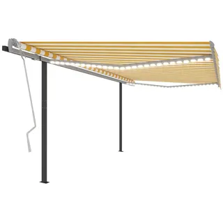 vidaXL Einziehbar LED Gelenkarmmarkise 400 x 350 cm gelb/weiß 3070223