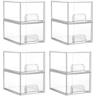 Vtopmart 8er-Set Kleine Stackable Storage Drawers, Acrylic Organiser, Aufbewahrung und Organisation for Dresser, Bathroom, Kosmetik, Küche, Vorratsschrank