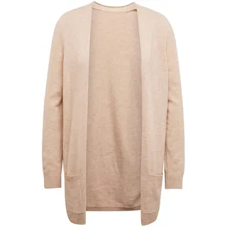 Strickjacke GOLDNER "Kurzgröße Langarm Feinstrick-Cardigan", Damen, Gr. 20, beige (bisquit), Obermaterial: 100% Kaschmir WS., figurumspielend, eng Rippe, Strickjacken Strickjacke, Ohne