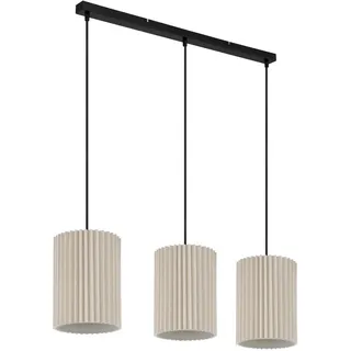 Globo Hängeleuchte , Naturfarben, Schwarz , Metall, Textil , 20x120x85 cm , Ce , Lampen & Leuchten, Leuchtenserien