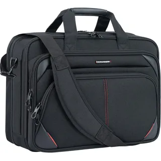 KROSER Laptoptasche, 17,3 Zoll, Premium-Laptop-Tasche, erweiterbar, wasserabweisend, Laptop-Schultertasche, Kuriertasche, strapazierfähige Computertasche für Business/Reisen/Herren/Frauen