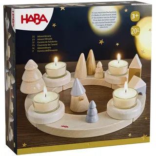 HABA Adventskranz – Weihnachtliche Holz-Dekoration aus Buchenholz für Advent & Festliche Atmosphäre – nach Belieben frei gestalt- und kombinierbar – 2012292001