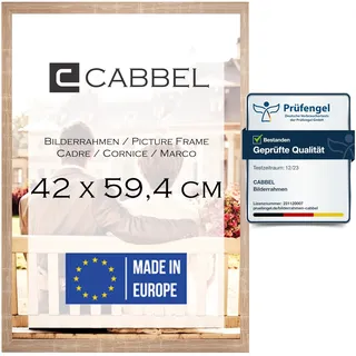 CABBEL Bilderrahmen 42x59,4 cm, Mokka, stabiles MDF-Holz Rahmen, bruchsicherem Plexi-Glas, zum Aufhängen, ideal für Fotos/Bilder/Collage