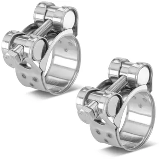 Poppstar Gelenkbolzenschelle Edelstahl 26-28mm (18mm Bandbreite, W4 Schlauchschelle), 2 Stück