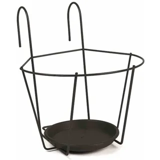 Blumentopfhalter Ø25cm schwarz zum Einhängen Pflanzenkorb Haken Halterung hängen