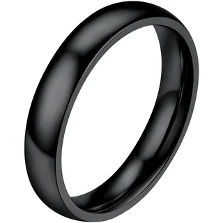 PROSTEEL Trauring Verlobungsring für Männer schwarz Herren hochglanzpoliert Bandring Größe 64 einfach 4mm breit Modeschmuck Accessoire für Partnerschaft Freundschaft