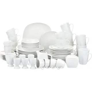 Kombiservice RETSCH ARZBERG "Geschirr-Set, Service", weiß, 62 Stk., Porzellan, Geschirr-Sets, Kombiservice, 62 Teile, für 6 Personen