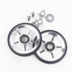 Aceoffix Leichtmetallräder Easywheel & Titan-Schrauben für Brompton Faltrad Dino Kiddo (Silber)